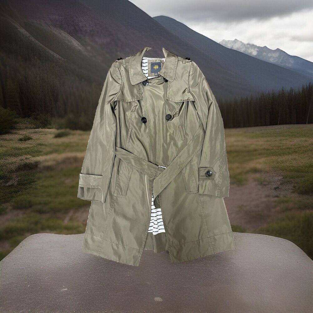 Womens Limited Brand OBR Olive Trench Coat XS EUC